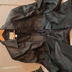 PEPE leather coat.